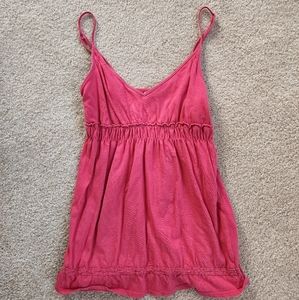 Pink V-neck Tank Top with Adjuatable Straps